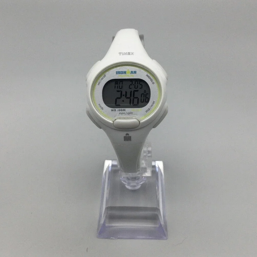 Timex Ironman Triathlon Indiglo Womens Watch 34mm Digital White New Battery